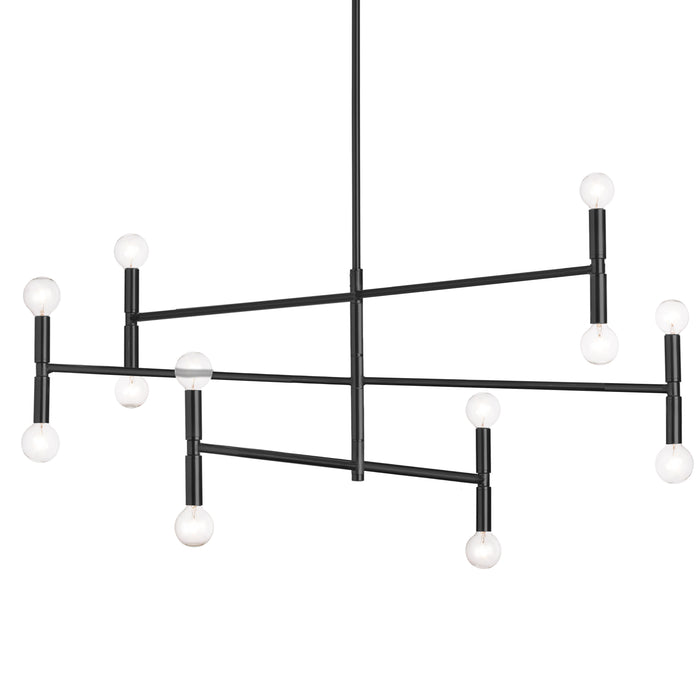 Ava 12 Light Chandelier - Large - Matte Black