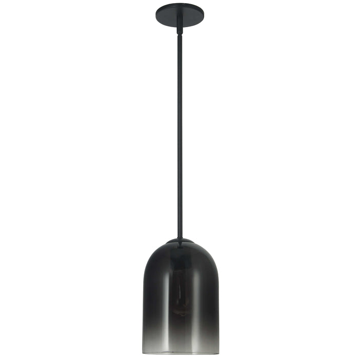 Bilboa 1 Light Pendant - Matte Black Finish - Smoked Glass