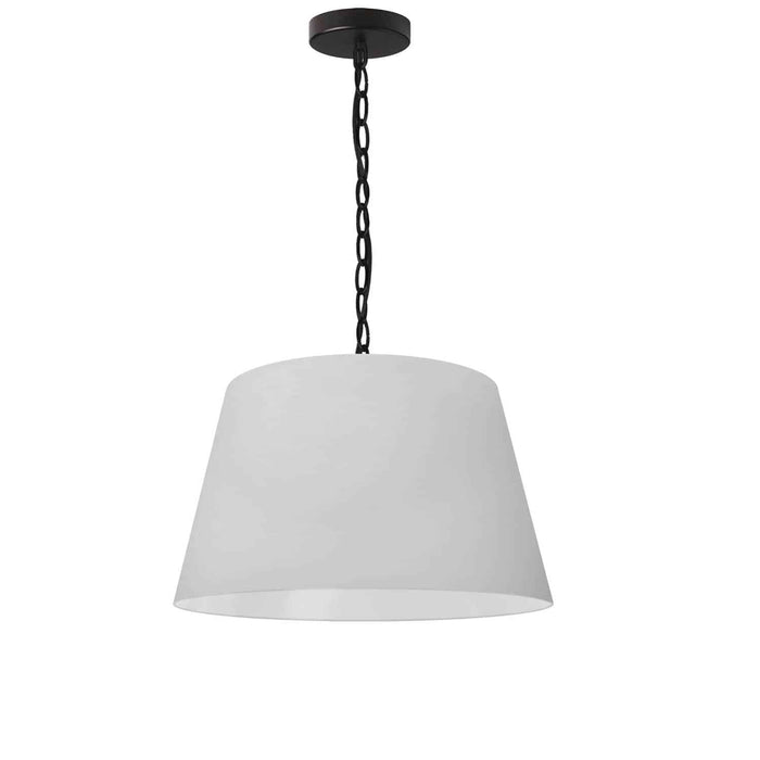 Brynn 1 Light Pendant - Small - Black Finish White Shade