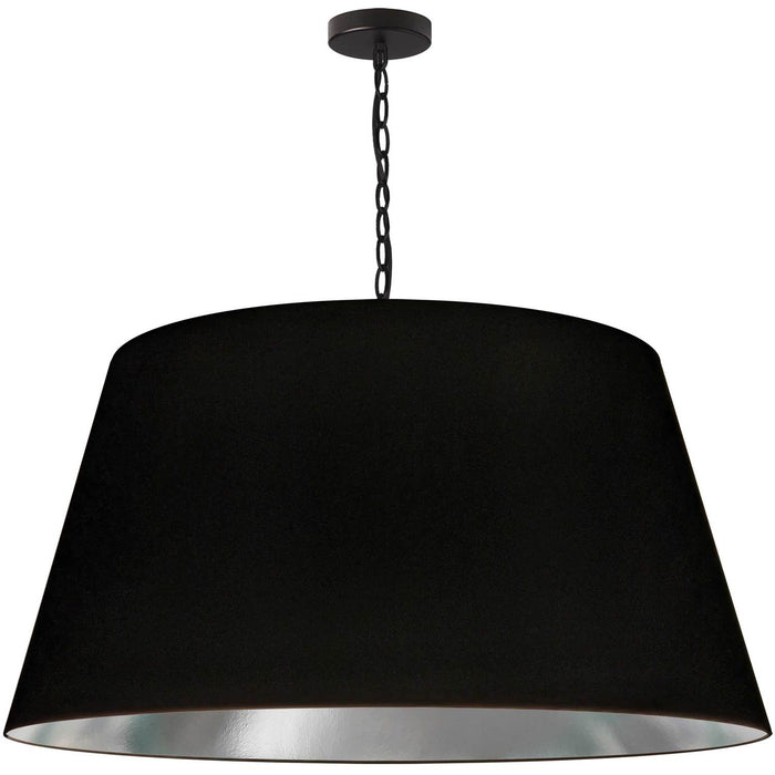 Brynn 1 Light Pendant - X-Large - Black Finish - Black/Silver Shade