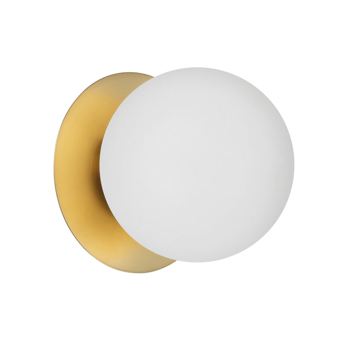 Burlat 1 Light Wall Sconce - Aged Brass - White Glass