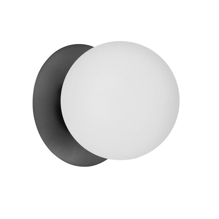 Burlat 1 Light Wall Sconce - Matte Black - White Glass