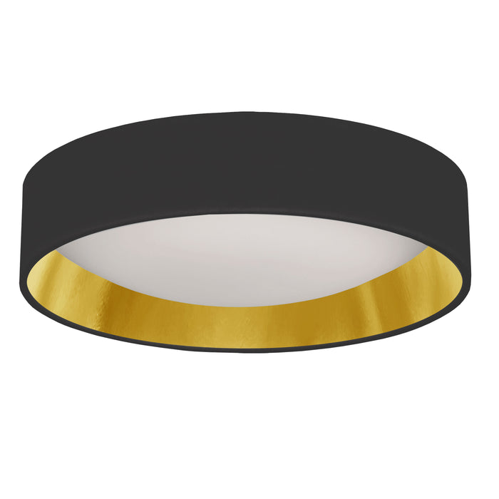 CFLD LED Flush Mount - 15" - Black/Gold Shade