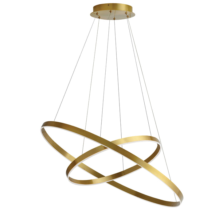 Circulo Chandelier - 97W - Aged Brass - White Acrylic Diffuser