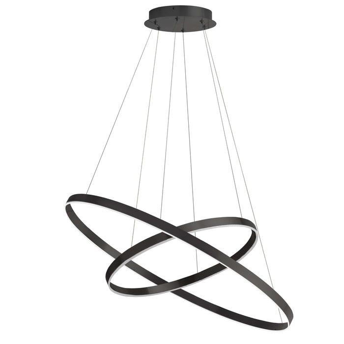 Circulo Chandelier - 97W - Matte Black - White Acrylic Diffuser