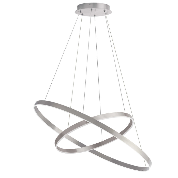 Circulo Chandelier - 97W - Silver - White Acrylic Diffuser