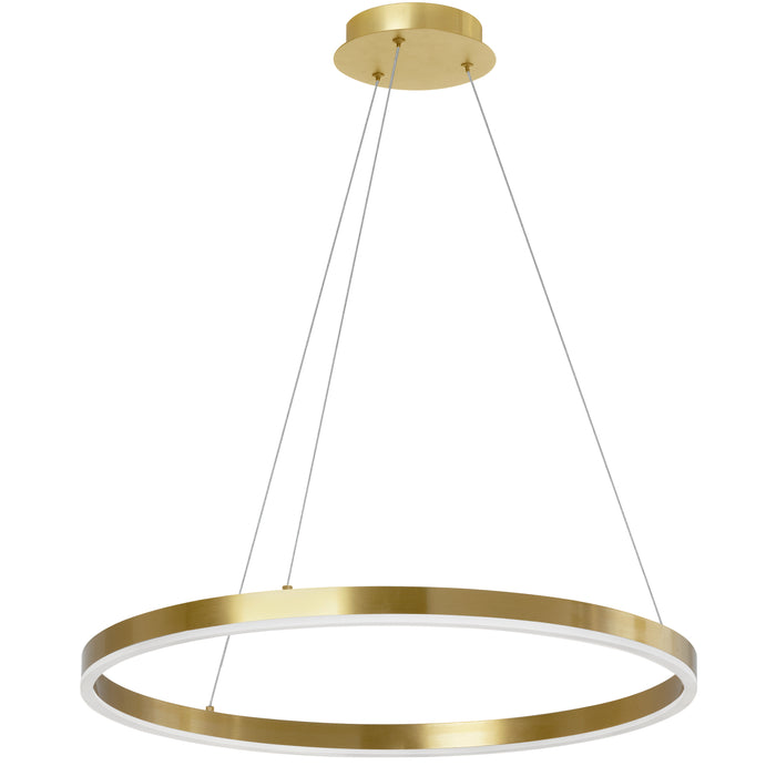 Circulo Chandelier - 34W - Aged Brass Finish - White Acrylic Diffuser