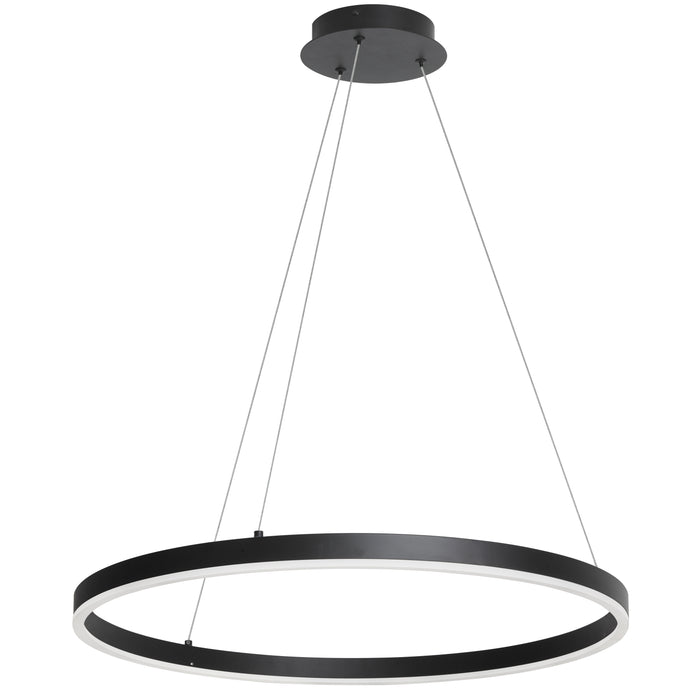 Circulo Chandelier - 34W - Matte Black Finish - White Acrylic Diffuser