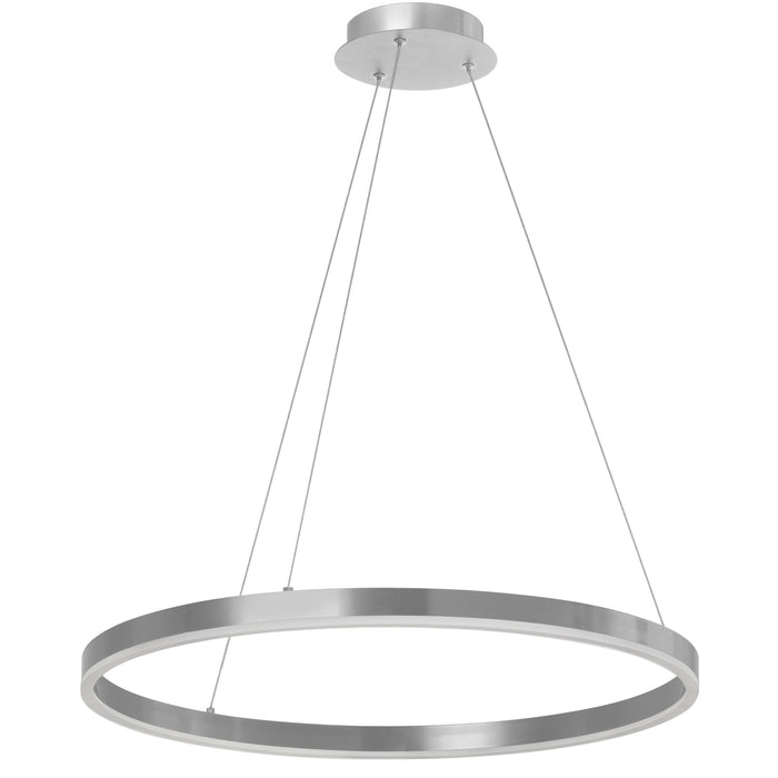 Circulo Chandelier - 34W - Silver Finish - White Acrylic Diffuser