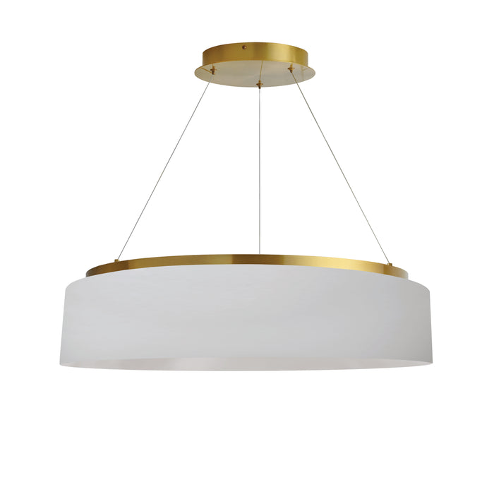 Circulo Chandelier - 34W - Aged Brass - White Shade