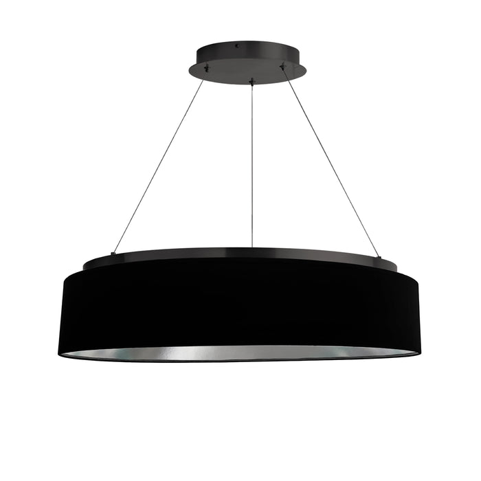 Circulo Chandelier - 34W - Matte Black - Black/Silver Shade