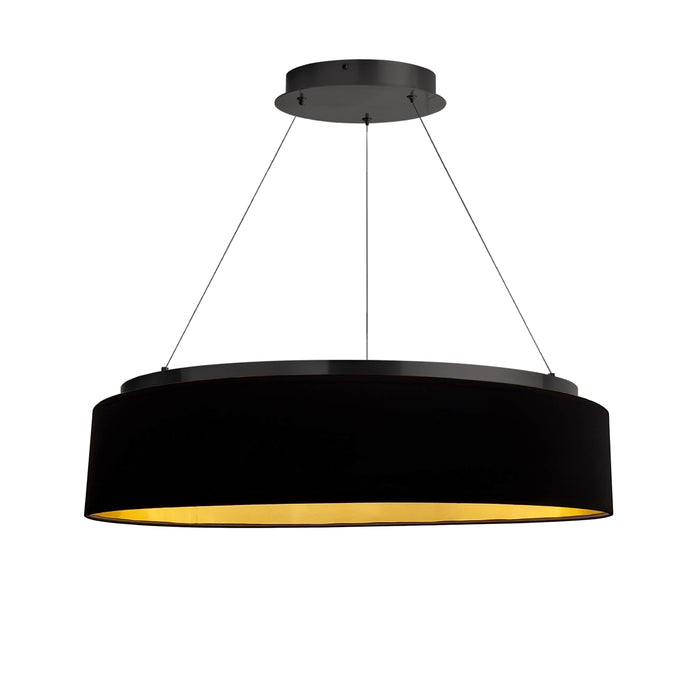 Circulo Chandelier - 34W - Matte Black - Black/Gold Shade