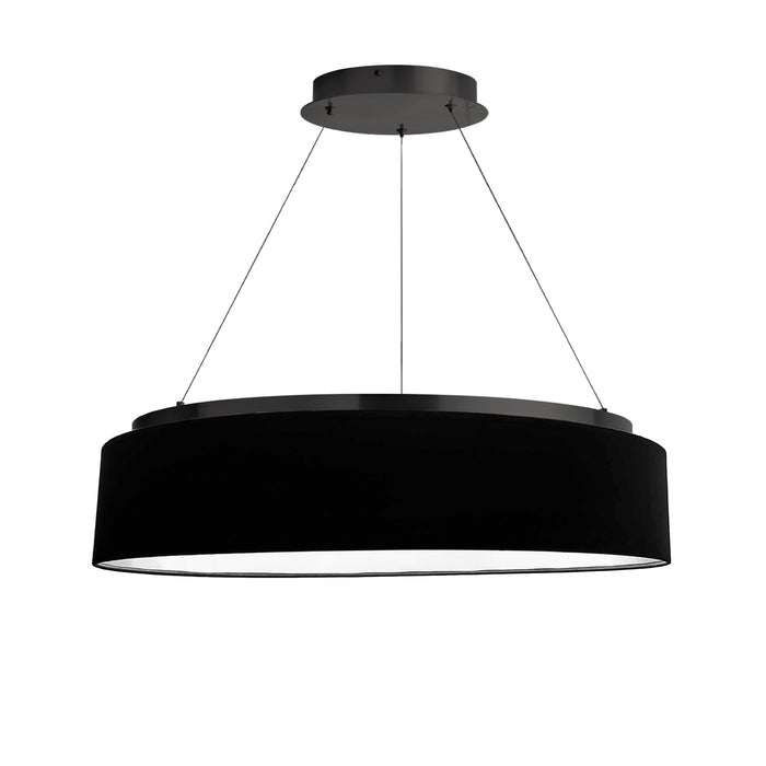 Circulo Chandelier - 34W - Matte Black - Black/White Shade