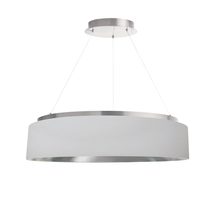 Circulo Chandelier - 34W - Silver - White/Silver Shade