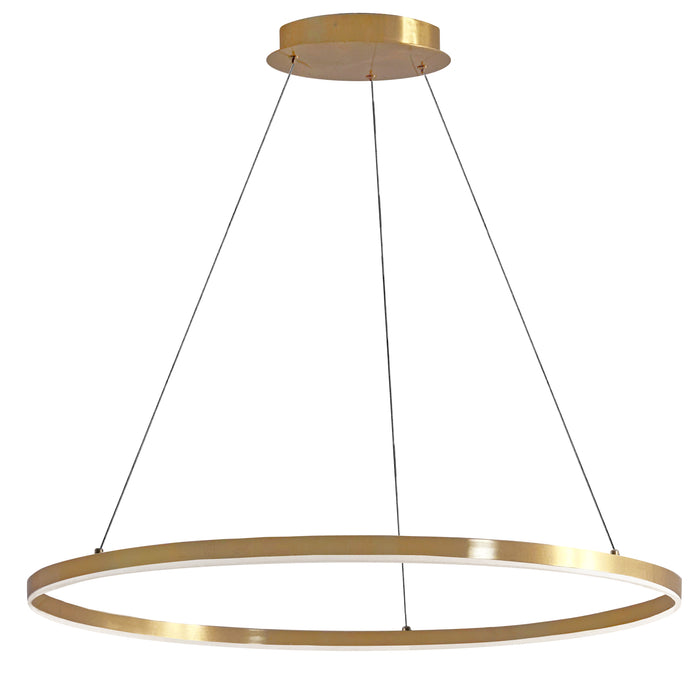 Circulo Chandelier - 63W - Aged Brass Finish - White Acrylic Diffuser