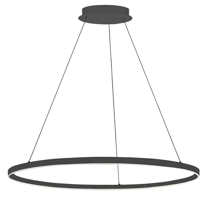 Circulo Chandelier - 63W - Matte Black Finish - White Acrylic Diffuser