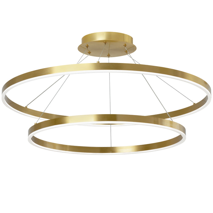 Circulo Chandelier - 97W - Aged Brass Finish - White Acrylic Diffuser