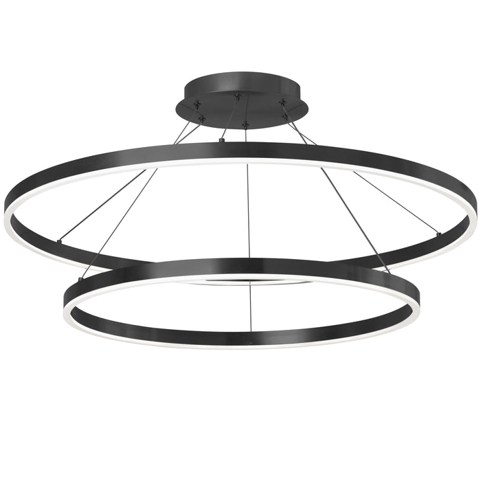 Circulo Chandelier - 97W - Matte Black Finish - White Acrylic Diffuser