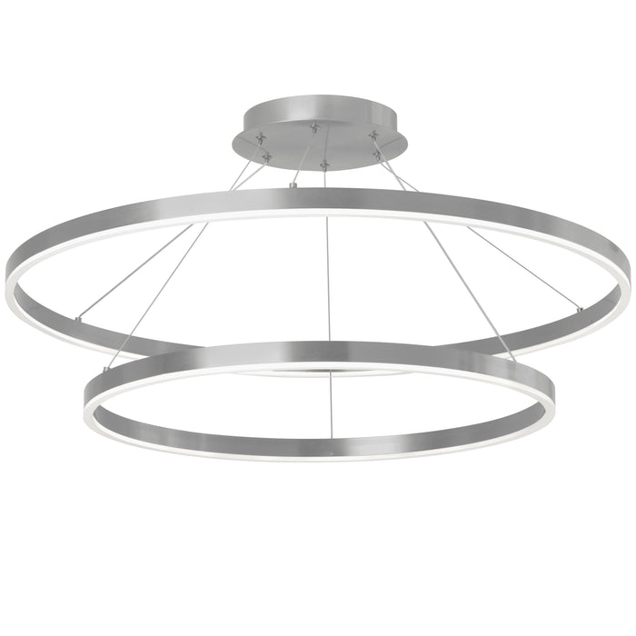 Circulo Chandelier - 97W - Silver Finish - White Acrylic Diffuser