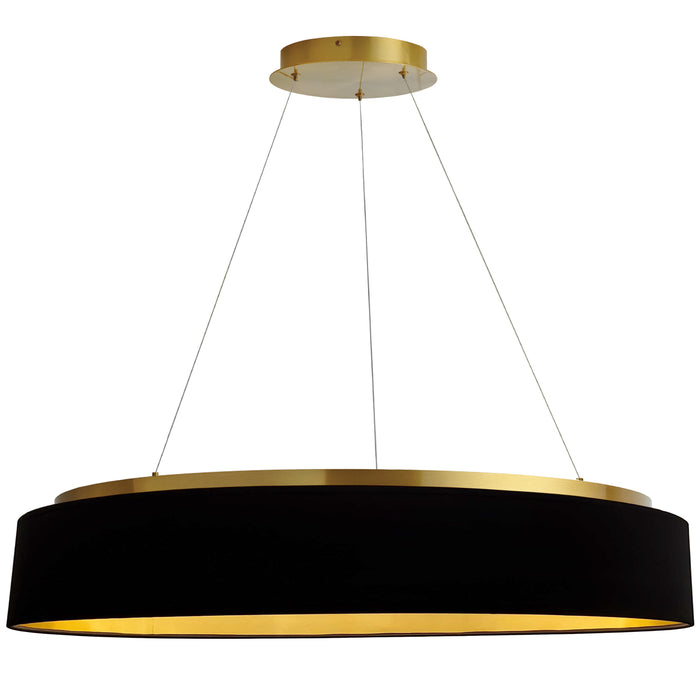 Circulo Chandelier - 63W - Aged Brass - Black/Gold Shade