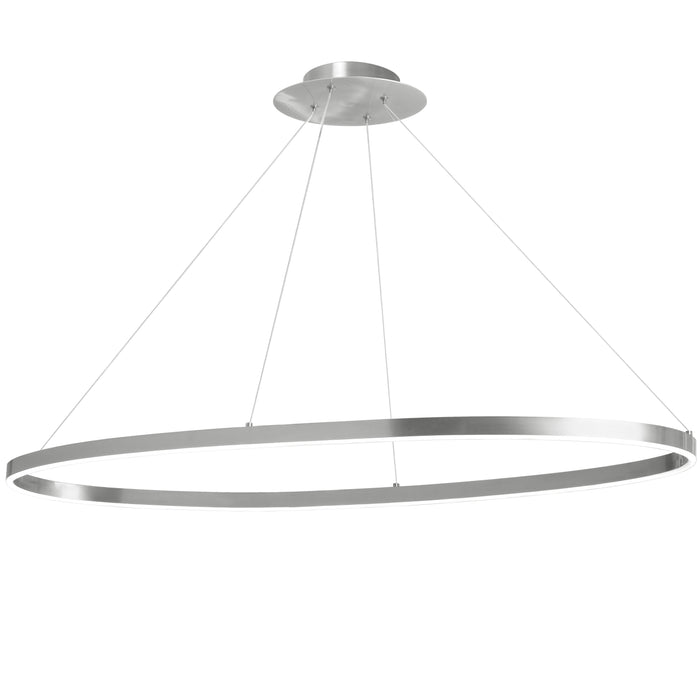 Circulo Horizontal Chandelier - 63W - Silver Finish - White Silicone Diffuser