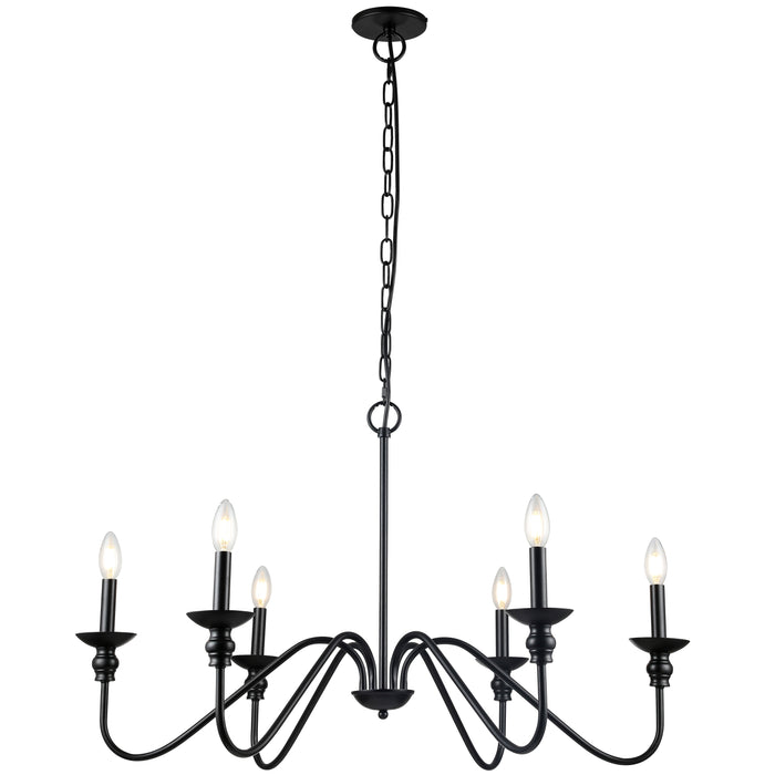 Clara 6 Light Chandelier - Matte Black