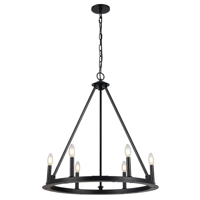 Colby 6 Light Chandelier - Matte Black