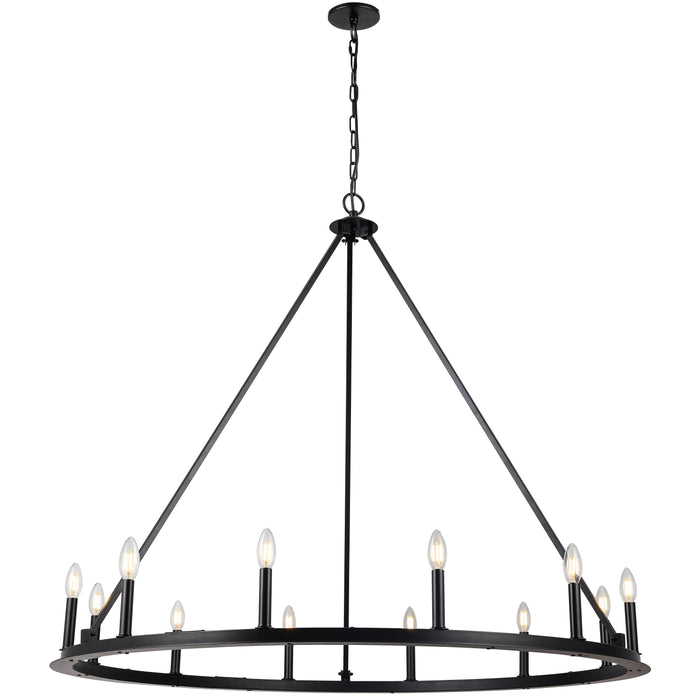 Colby 12 Light Chandelier - Matte Black