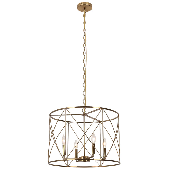 Calah 4 Light Chandelier - Incandescent - Aged Brass