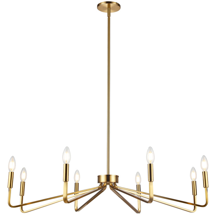 Clayton 8 Light Chandelier - Aged Brass