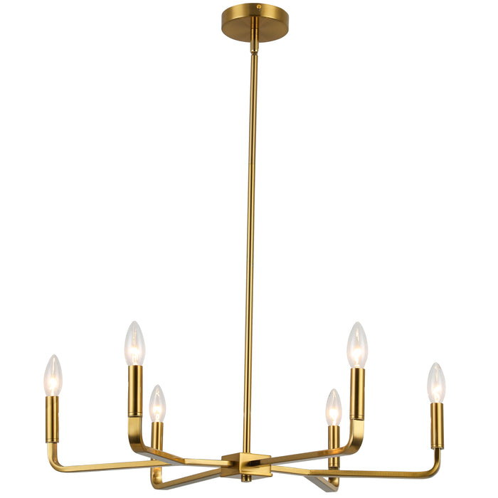 Colette 6 Light Chandelier - Aged Brass