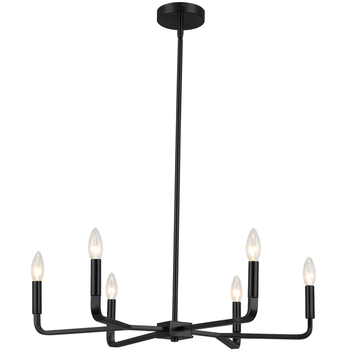 Colette 6 Light Chandelier - Matte Black