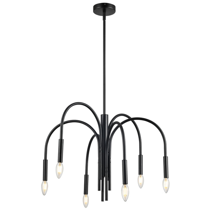 Callway 6 Light Chandelier - Matte Black