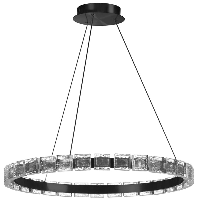 Camila Chandelier - 28W LED - Matte Black with Crystal Glass