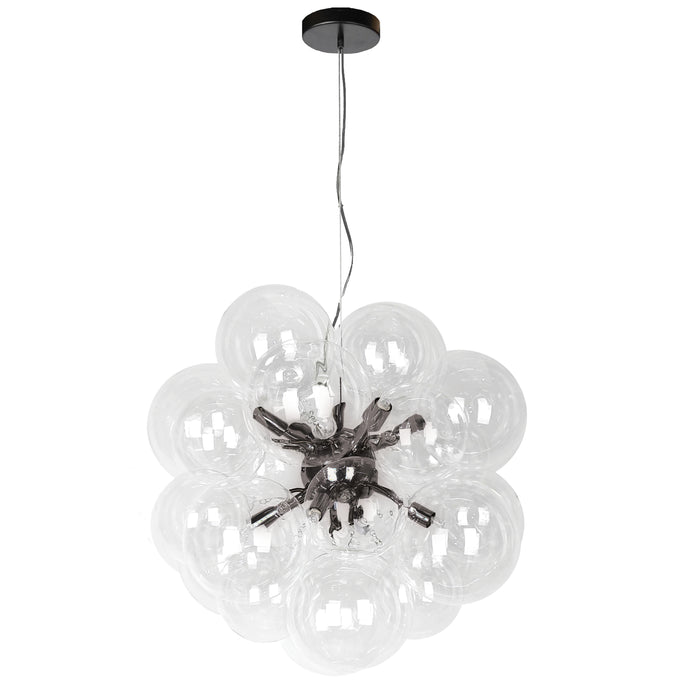 Comet 6 Light Chandelier - Matte Black - Clear Glass