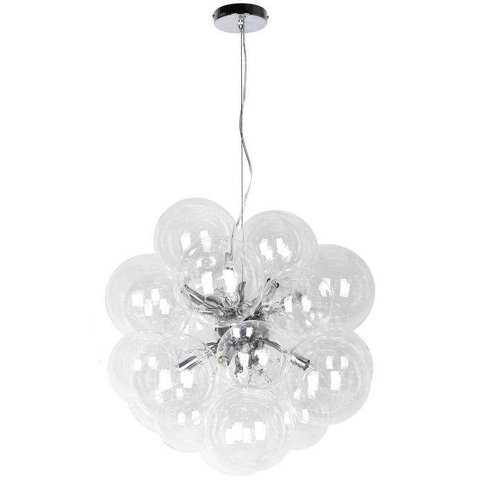 Comet 6 Light Chandelier - Polished Chrome Finish - Clear Glass