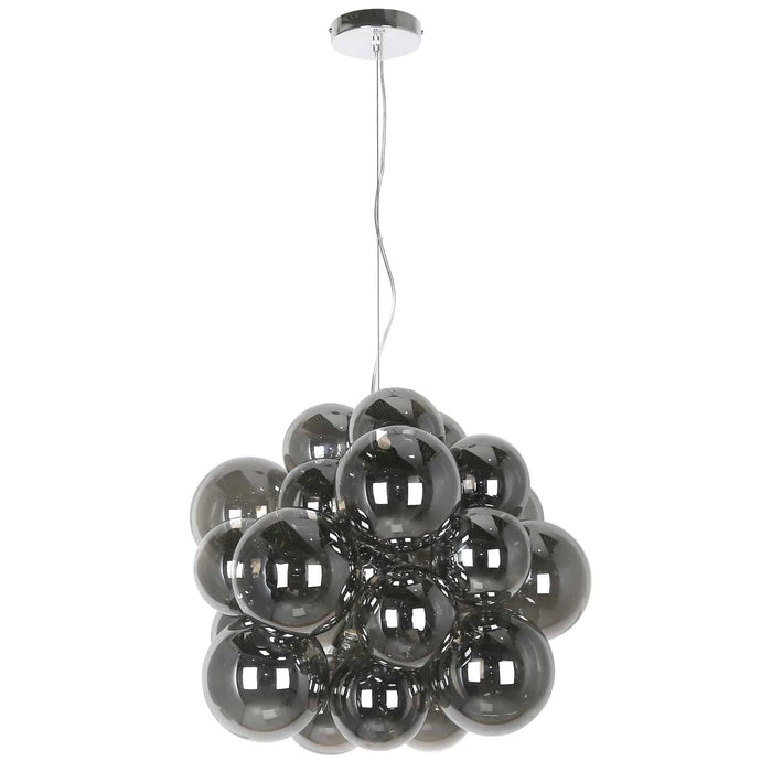 Comet 6 Light Chandelier - Polished Chrome Finish - Smoked Glass