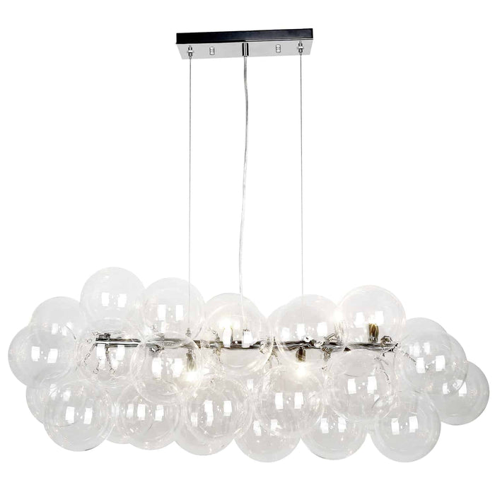 Comet 10 Light Horizontal Pendant - Polished Chrome - Clear Glass