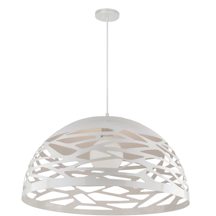 Coral 1 Light Pendant - 20" dia - Matte White Finish