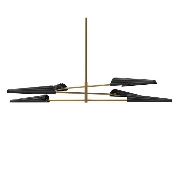 Cassie 6 Light 3-Tier Chandelier - Aged Brass/Matte Black