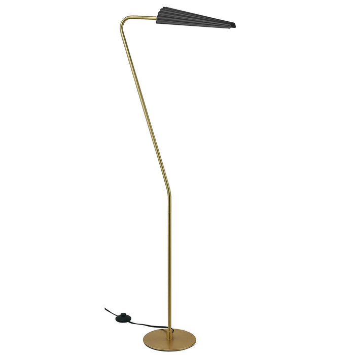 Cassie 1 Light Floor Lamp - Incandescent - Aged Brass - Matte Black