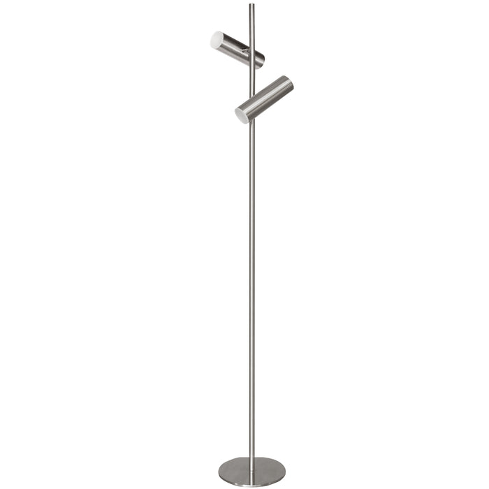 Constance Floor Lamp - 12W - Satin Chrome - Frosted Acrylic Diffuser