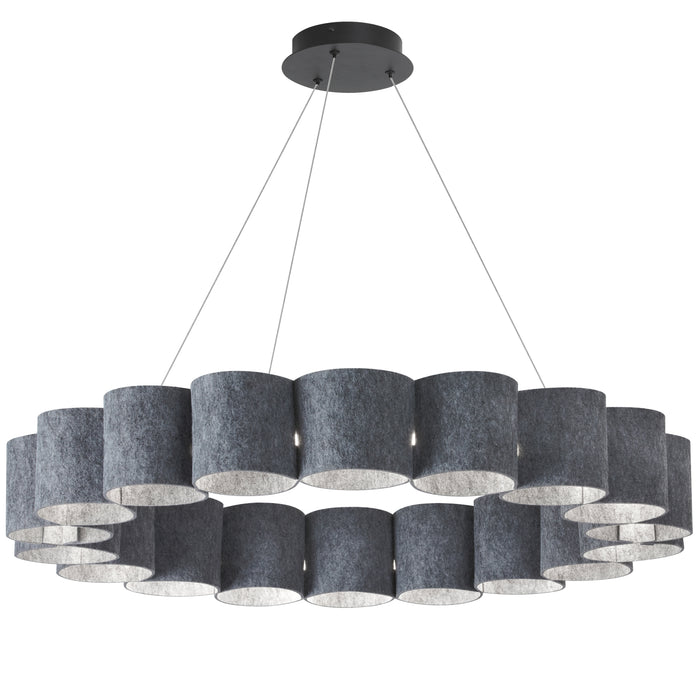 Chantel Chandelier - 63W - Matte Black - Grey Shade