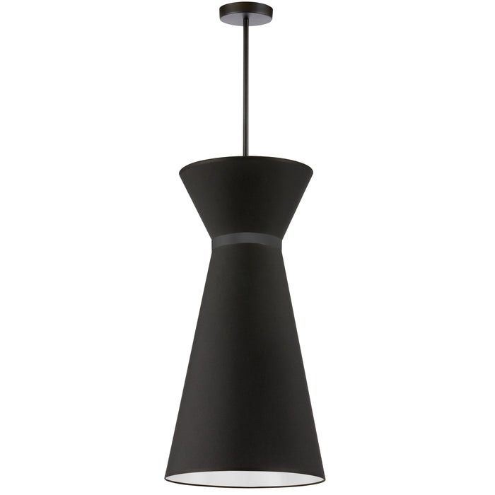 Caterine 1 Light Pendant - 14" dia - Matte Black Finish - Matte Black Ring/Black Shade