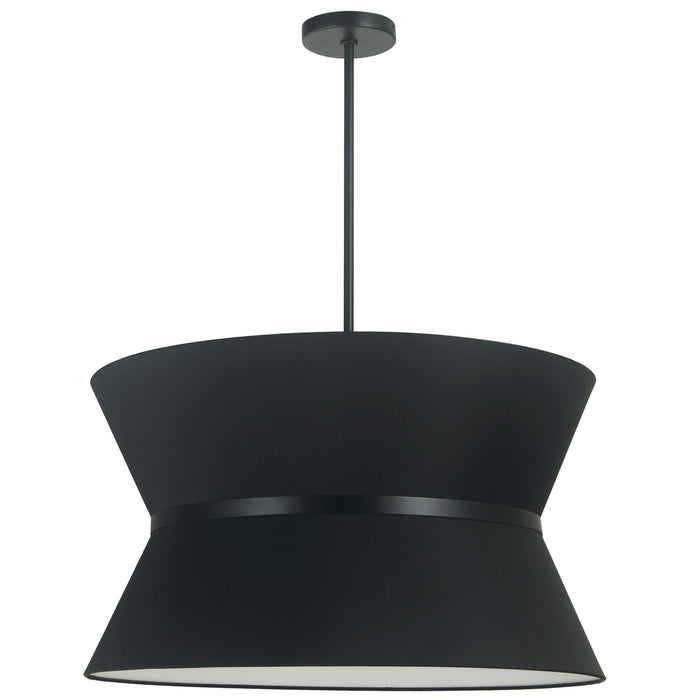 Caterine 4 Light Pendant - 24" dia - Matte Black Finish - Black Ring/Black Shade