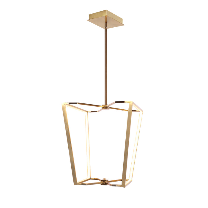 Curant Chandelier - 48W - Aged Brass - White Silicone Diffuser