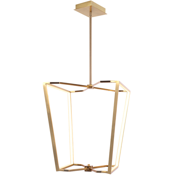 Curant Chandelier - 60W - Aged Brass - White Silicone Diffuser