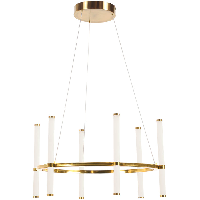 Corvette Chandelier - 36W - Aged Brass - White Acrylic Diffuser