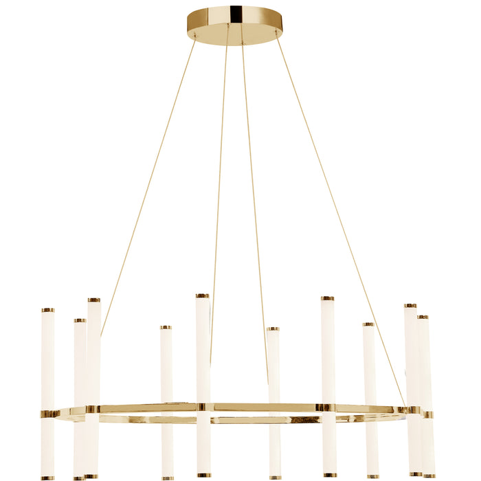 Corvette Chandelier - 60W - Aged Brass - White Acrylic Diffuser