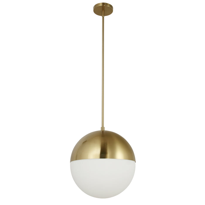 Dayana 3 Light Pendant - Aged Brass Finish - White Opal Glass